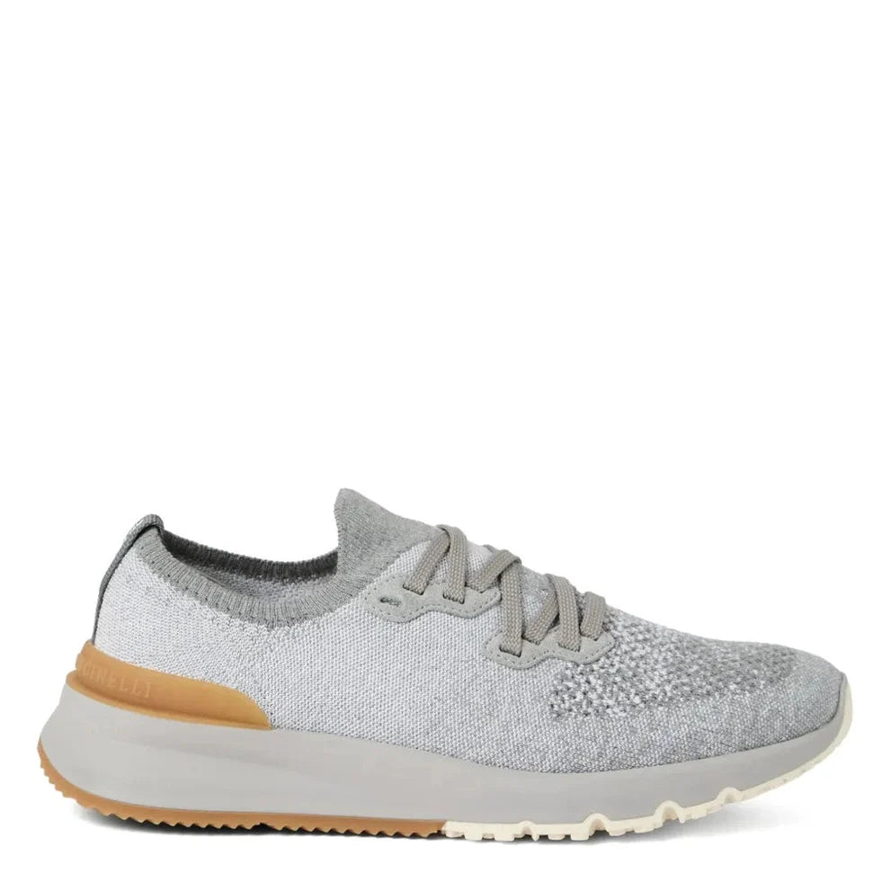 Espadrilles Brunello Cucinelli - En maille de coton technique - Gris clair