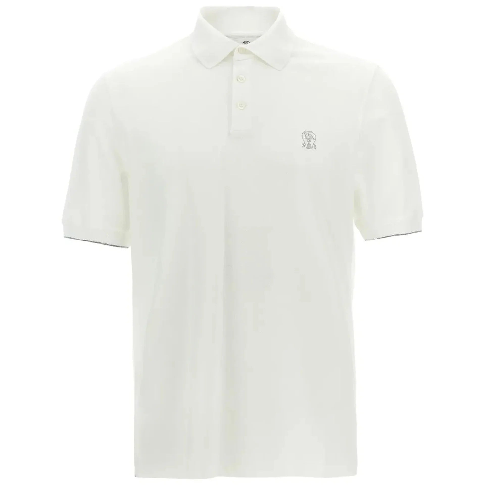 Polo Brunello Cucinell - Coton - Blanc