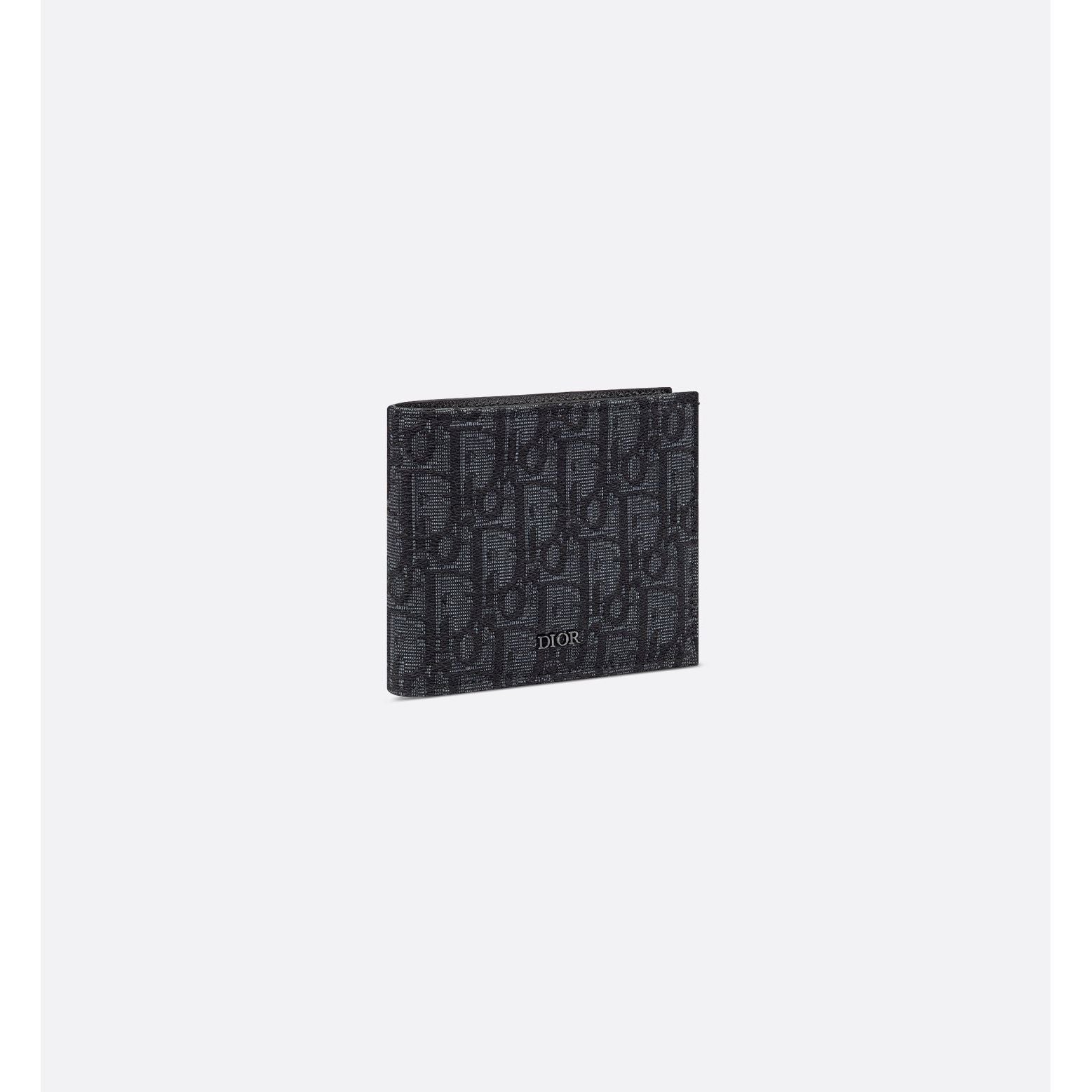 Portefeuille Dior - À deux volets Saddle - Oblique Noir