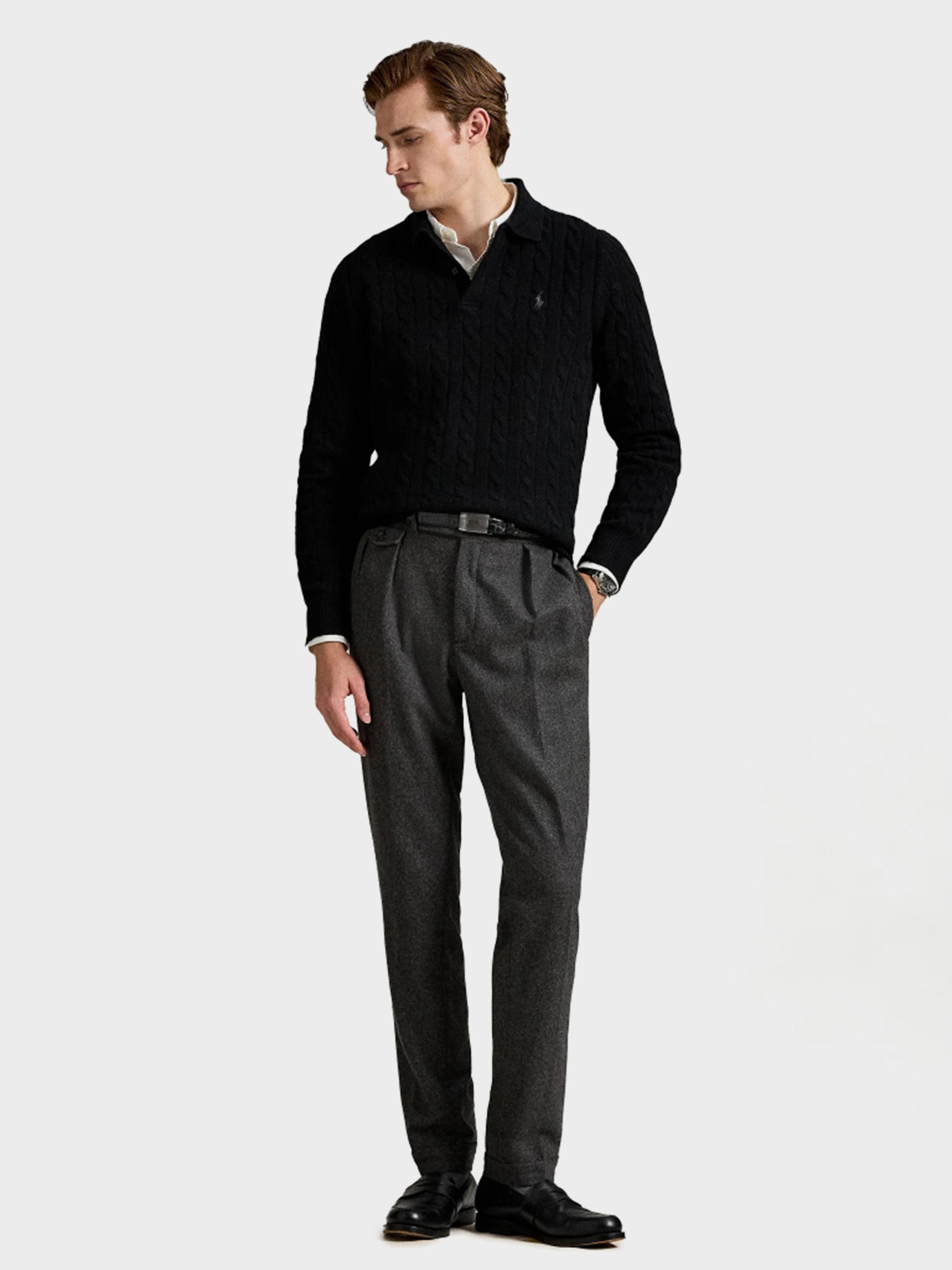 Polo Ralph Lauren - Men's Braid and Blend Polo Shirt Logo Collar With Buttons and Long Cuffed Sleeves
