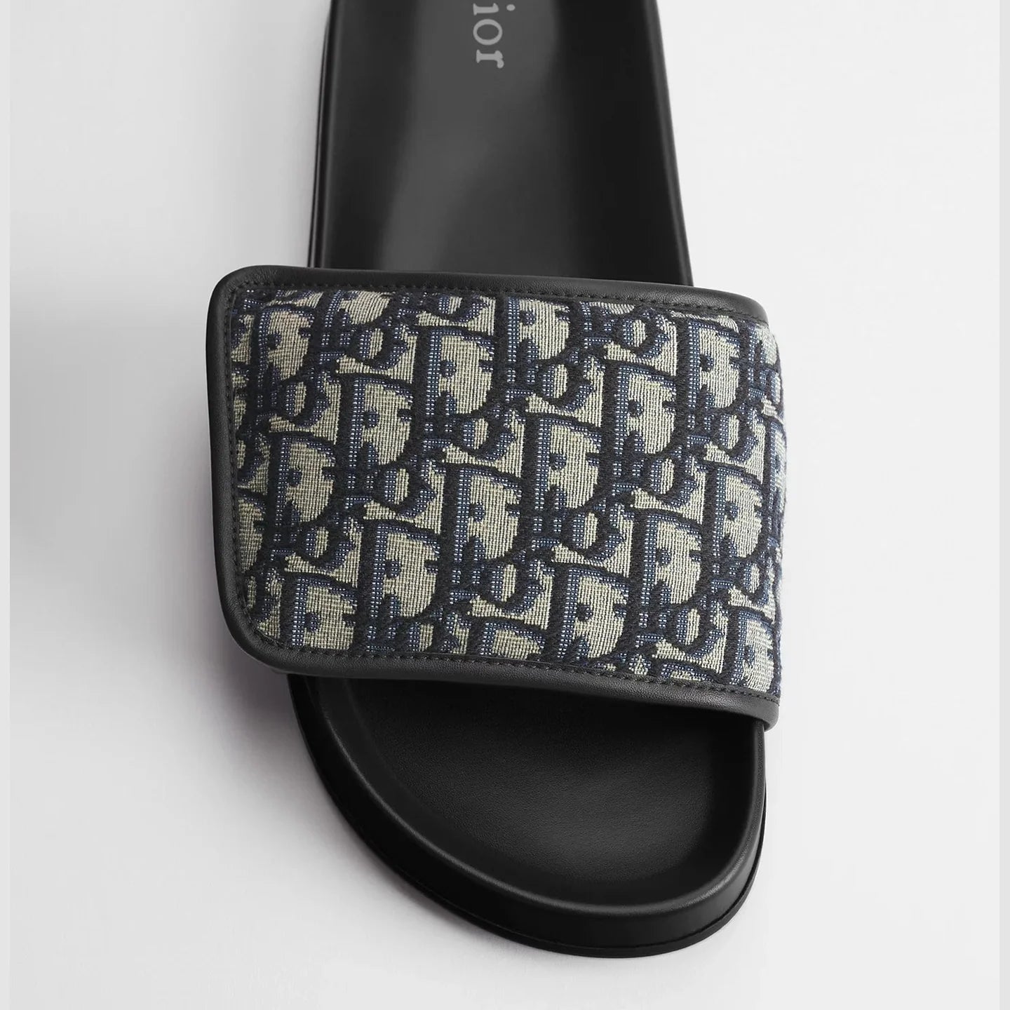 Sandale Dior - Aqua - Toile jacquard Dior Oblique beige et noir