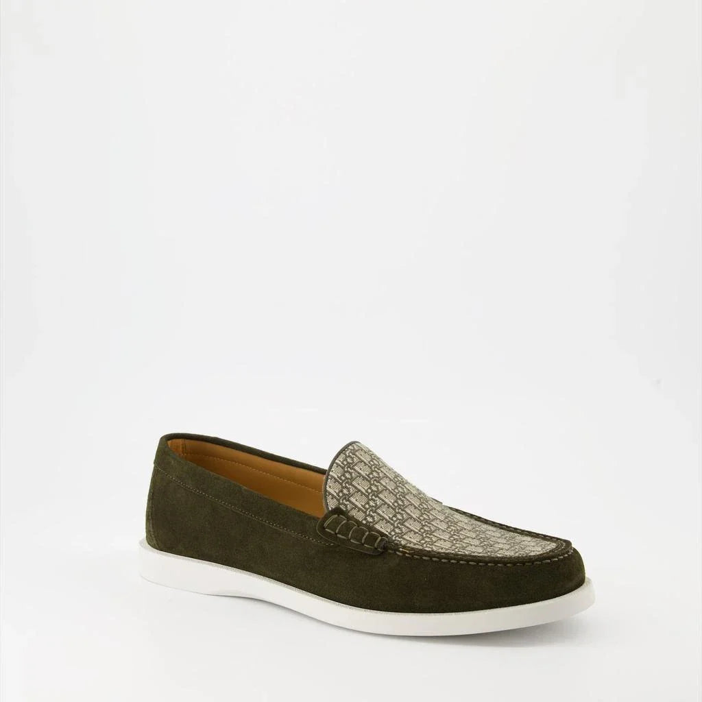 Mocassins Dior - Granville - Toile Jacquard - Vert