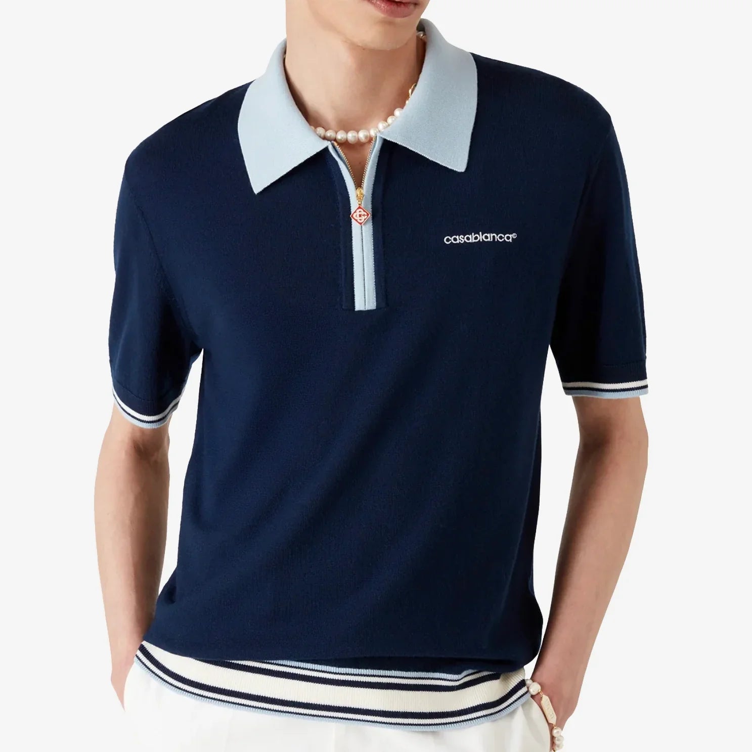 Polo Casablanca - Knit Tennis - Bleu Marine