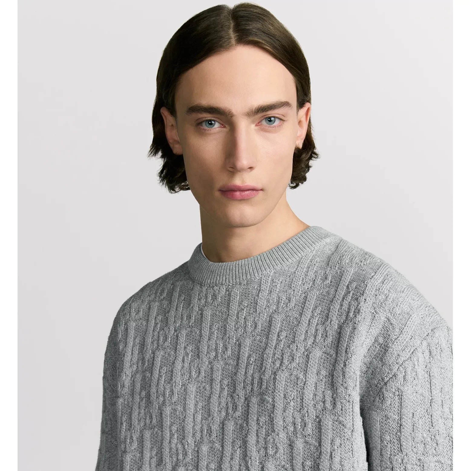 Pull Dior - Oblique Jacquard de coton mélangé - Gris