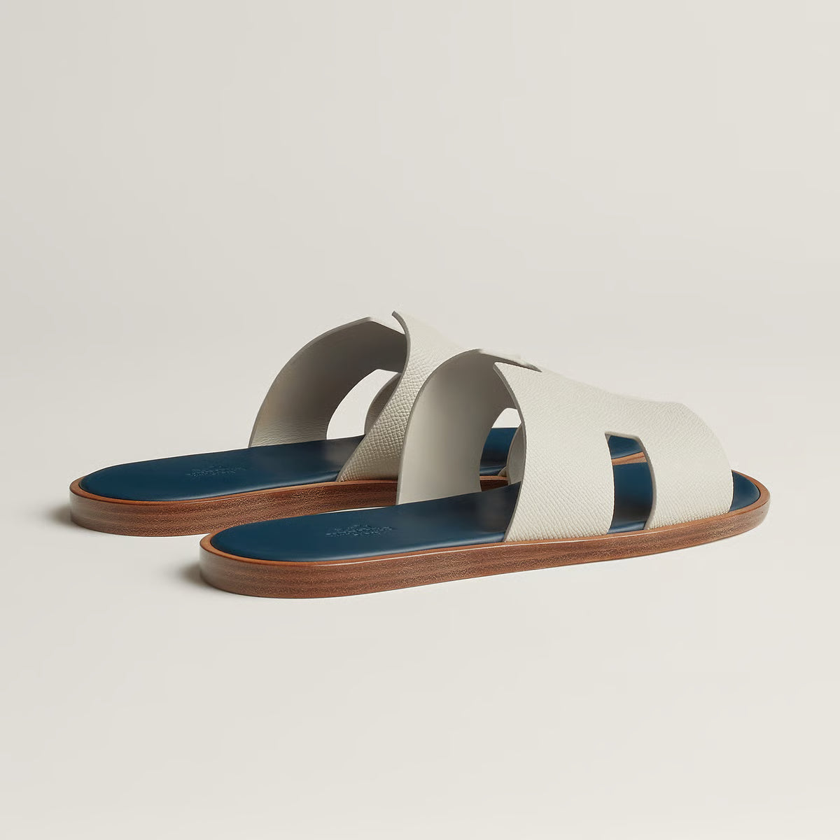 Sandales Hermes - Izmir - Blanc De Paris/Bleu Céleste