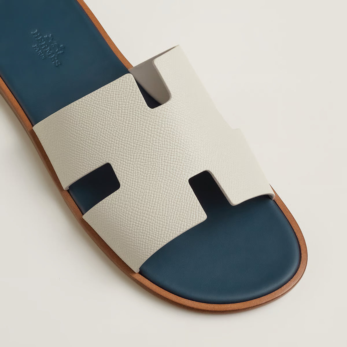 Sandales Hermes - Izmir - Blanc De Paris/Bleu Céleste