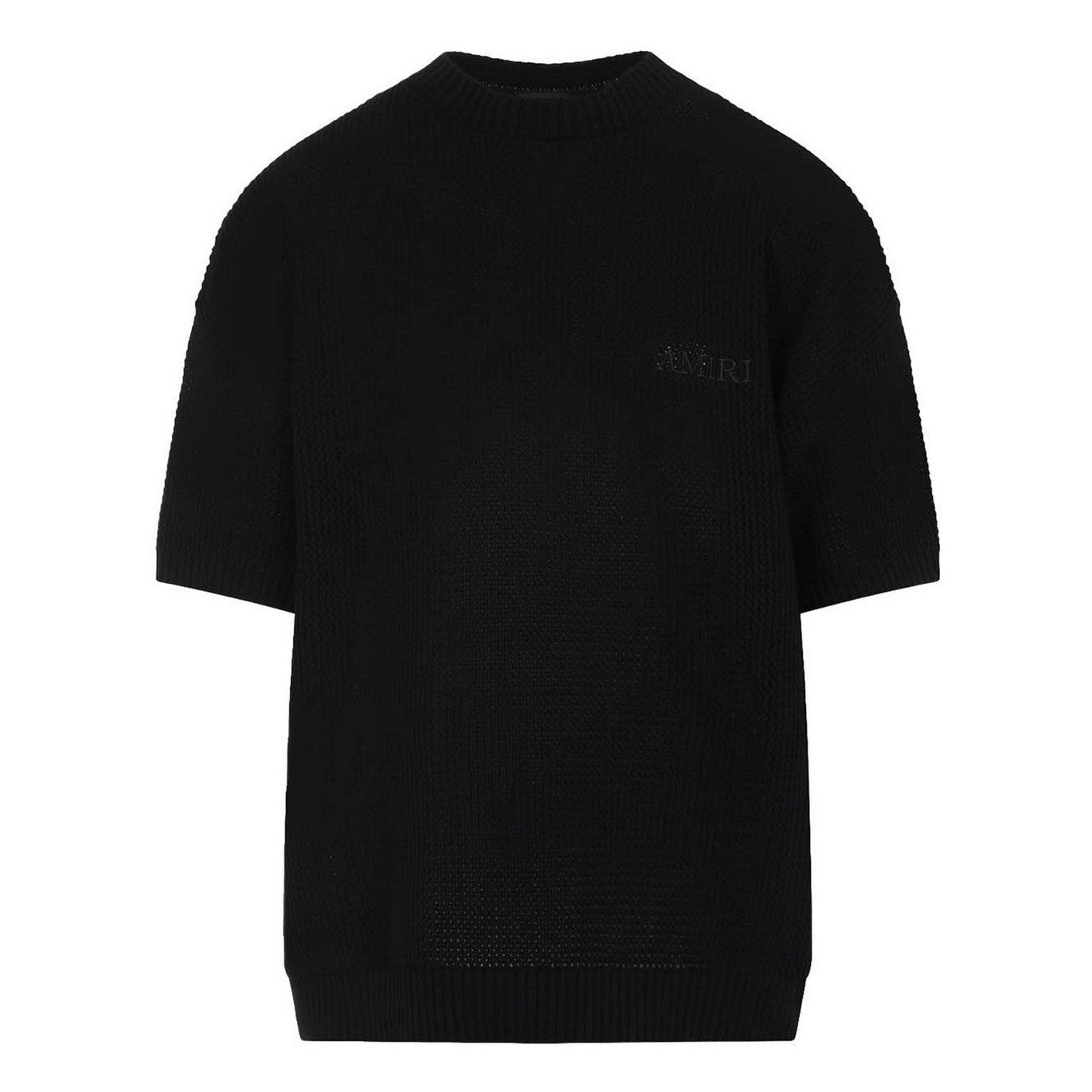 T-Shirt Amiri - Maille crochetée de coton - Noir