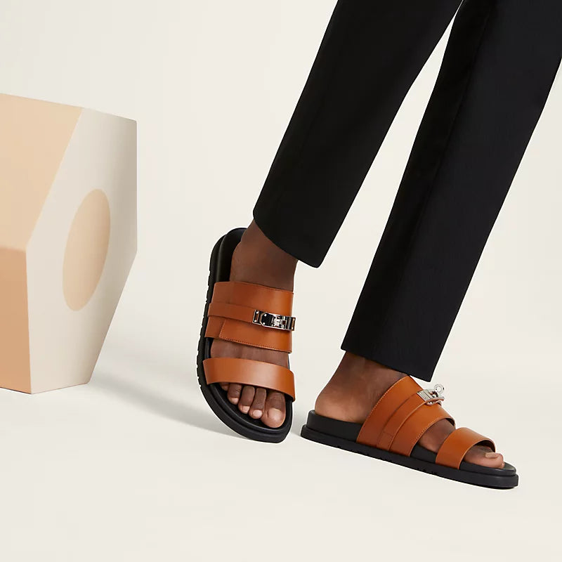 Sandales Hermes - Jackson - Marron