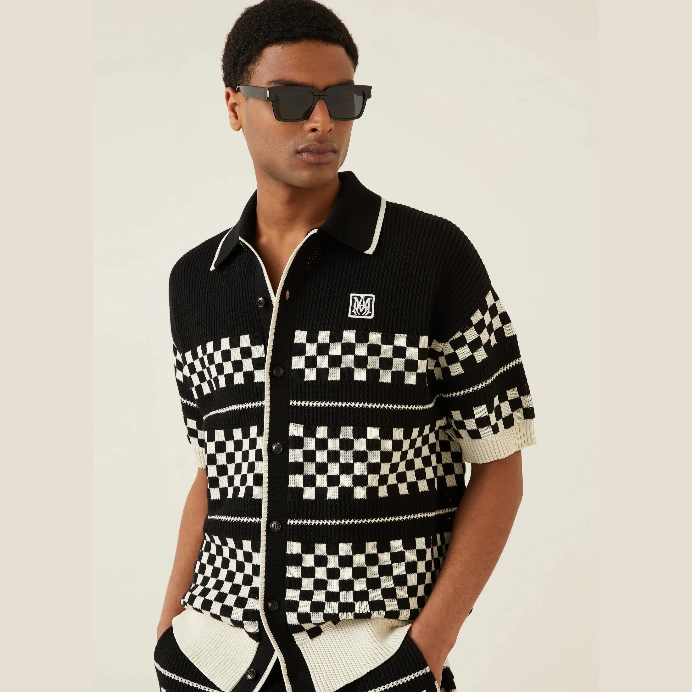 Ensemble Amiri - Laine - Blanc/Noir