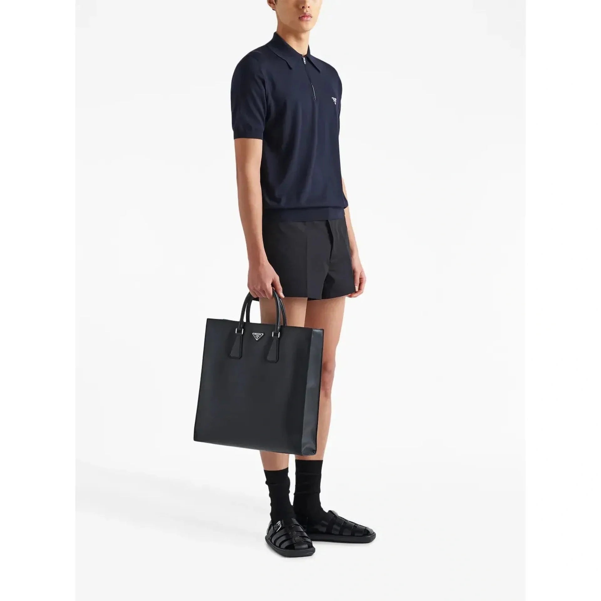 Polo Prada - Laine à col zippé - Bleu Marine