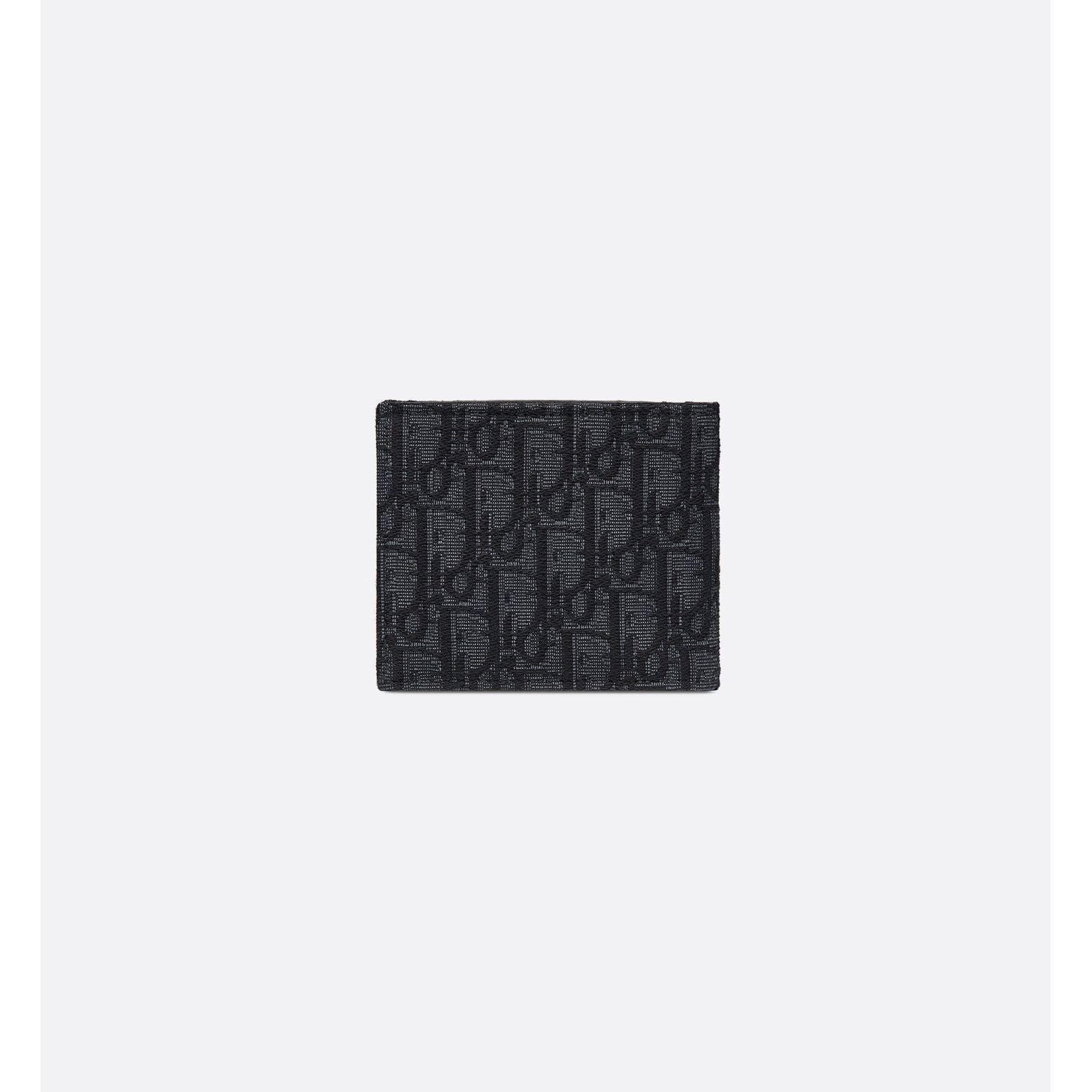 Portefeuille Dior - À deux volets Saddle - Oblique Noir