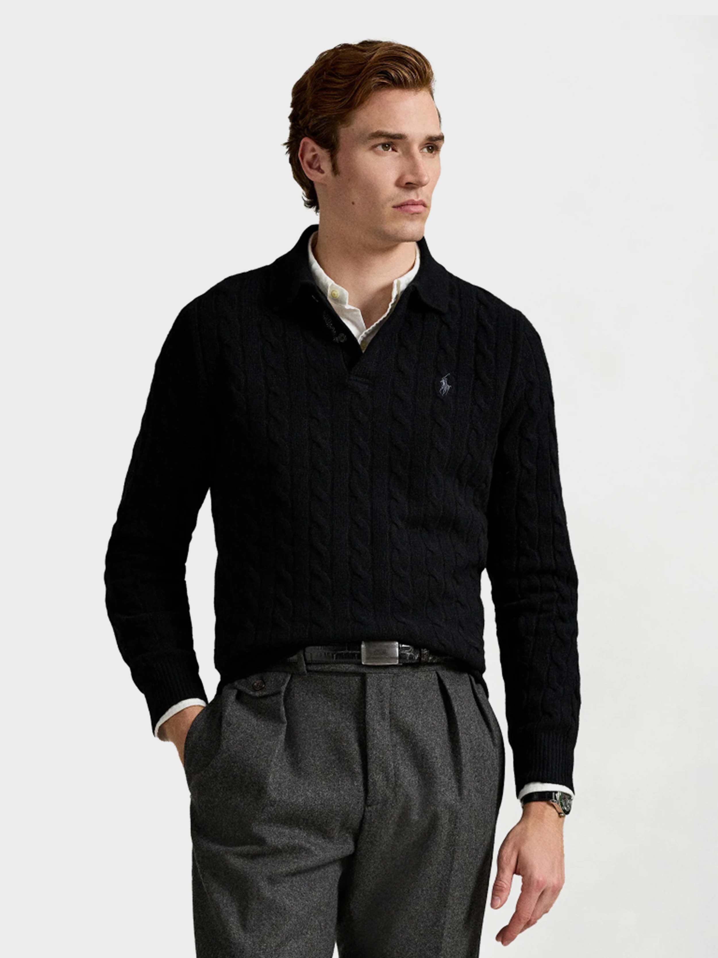 Polo Ralph Lauren - Men's Braid and Blend Polo Shirt Logo Collar With Buttons and Long Cuffed Sleeves