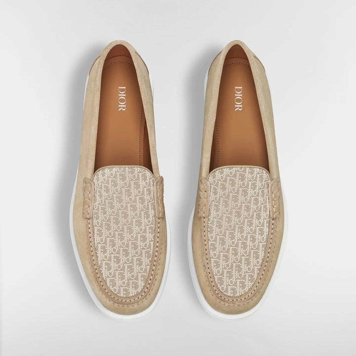 Mocassins Dior - Granville - Toile Jacquard - Beige