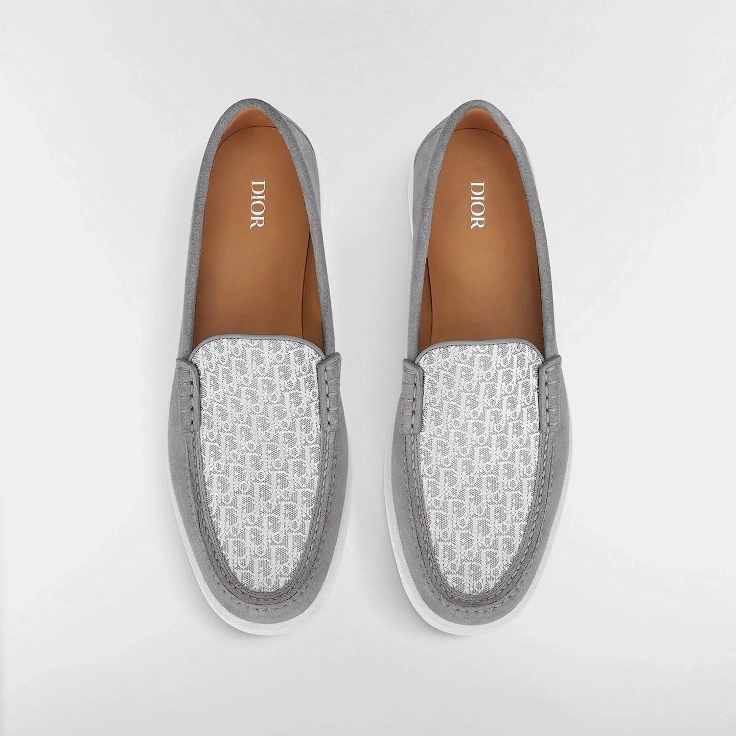 Mocassins Dior - Granville - Toile Jacquard - Gris