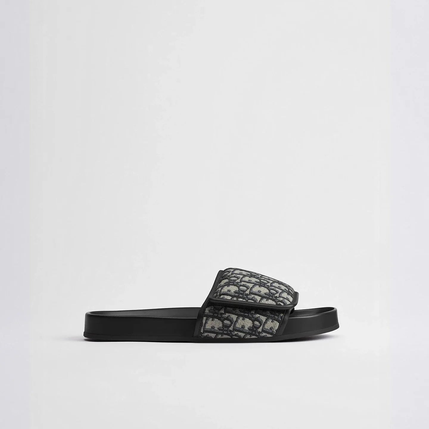 Sandale Dior - Aqua - Toile jacquard Dior Oblique beige et noir