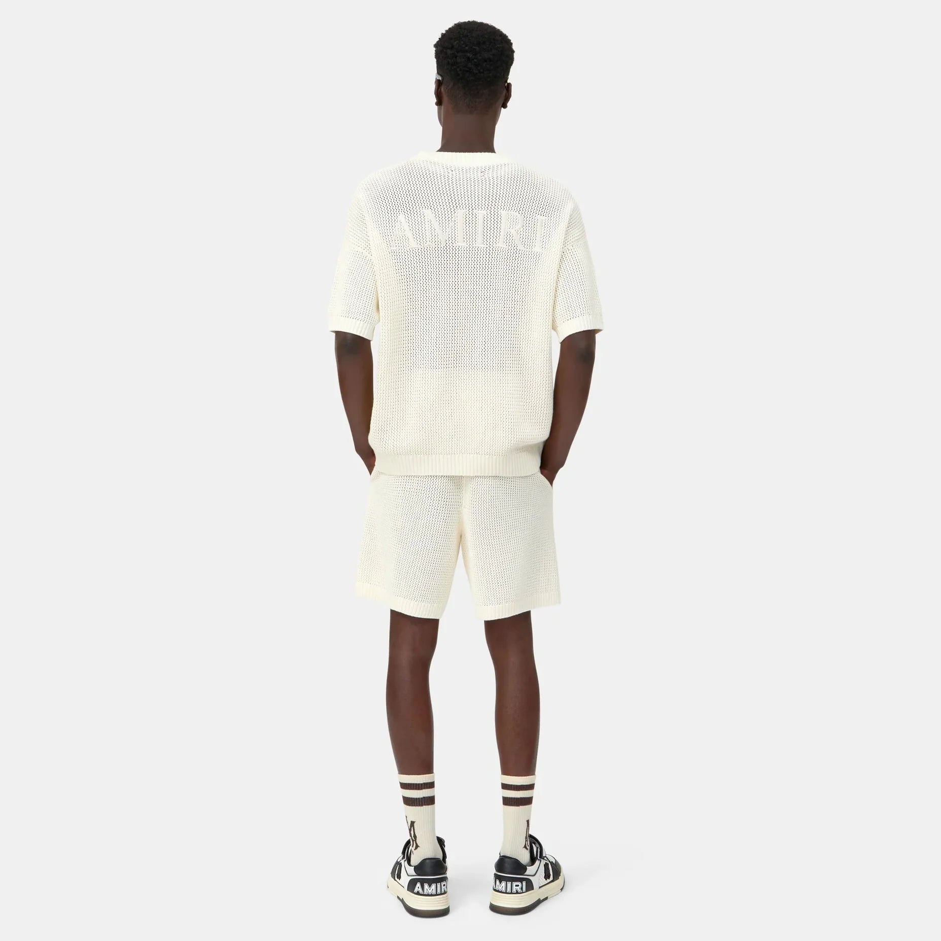 T-Shirt Amiri - Maille crochetée de coton - Ivory