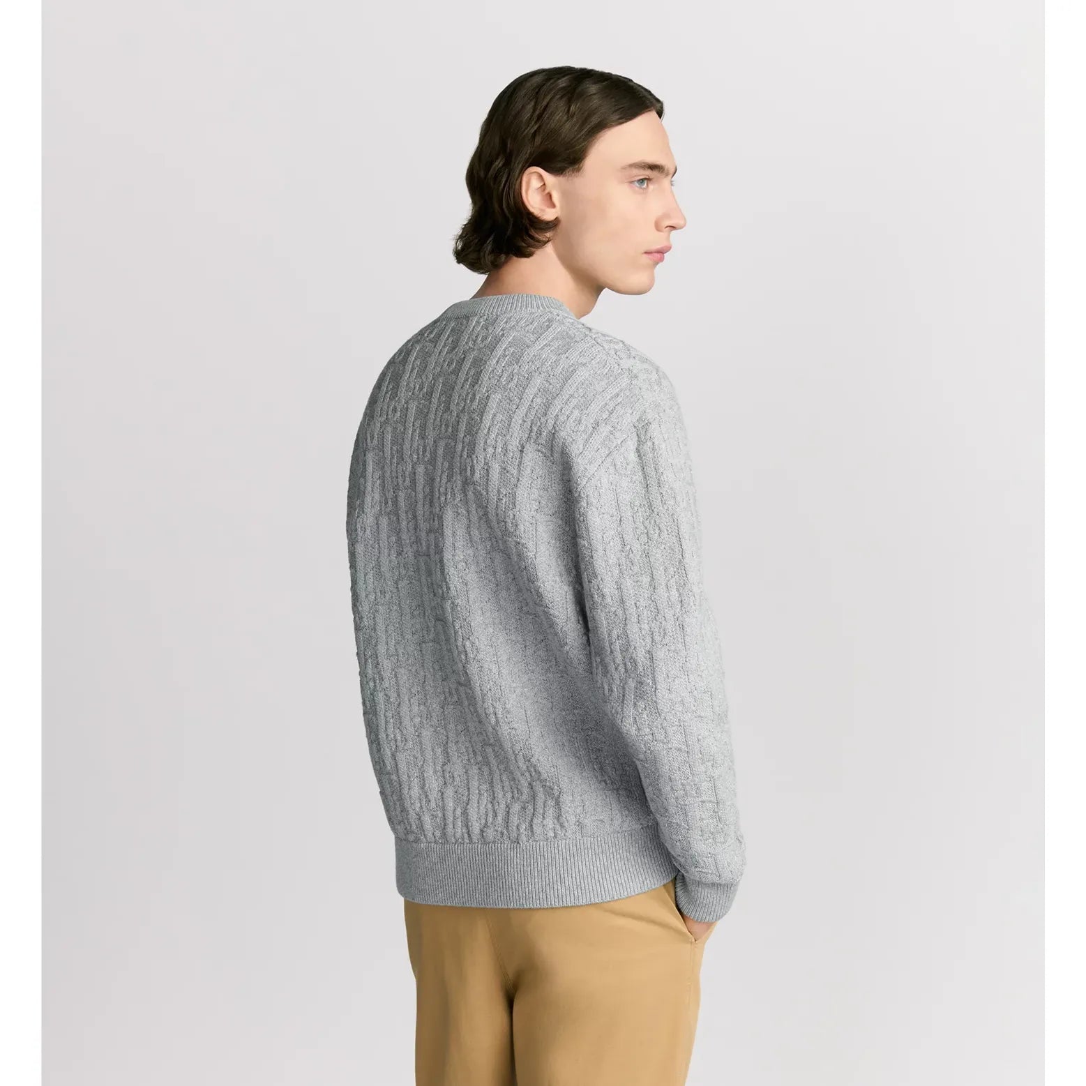 Pull Dior - Oblique Jacquard de coton mélangé - Gris