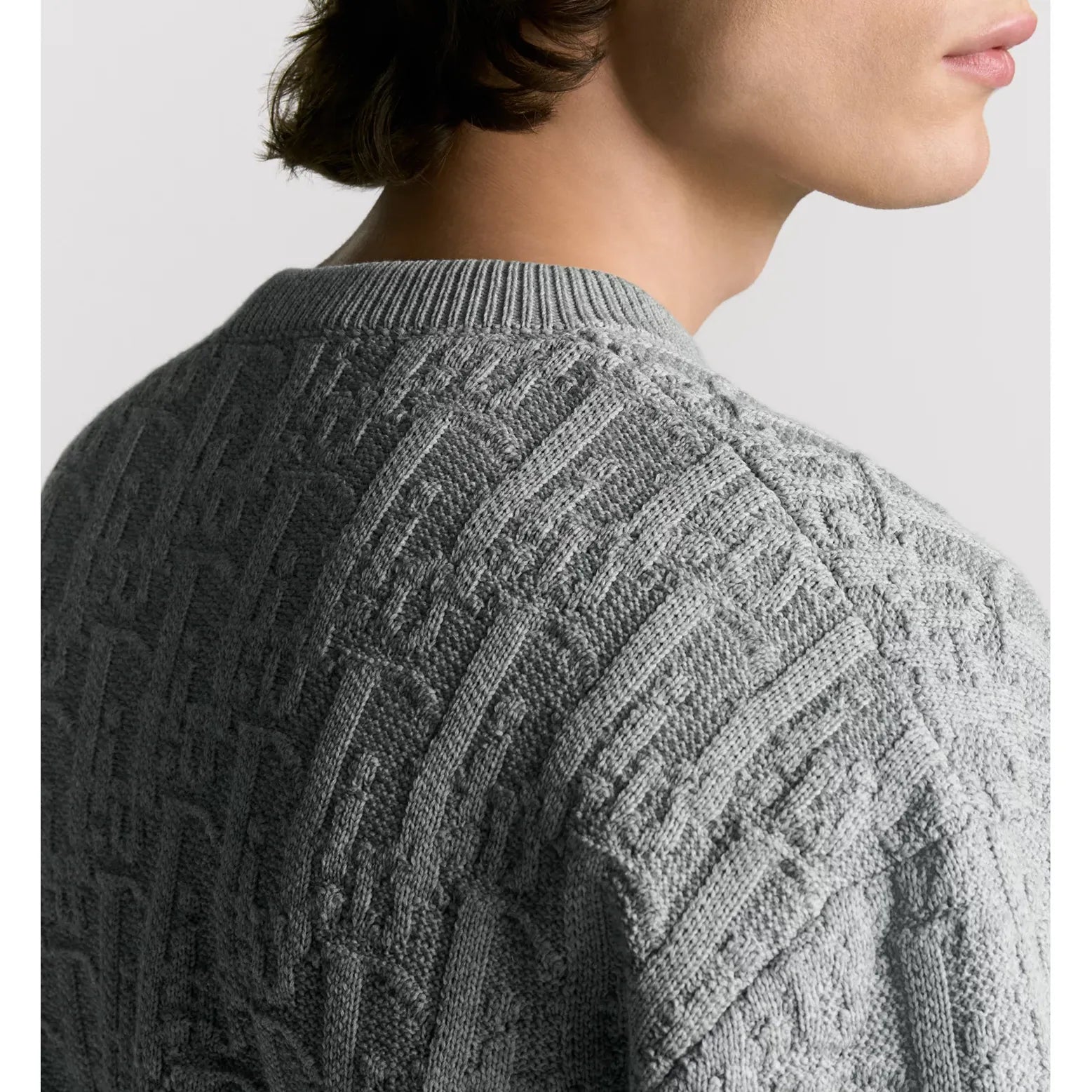 Pull Dior - Oblique Jacquard de coton mélangé - Gris