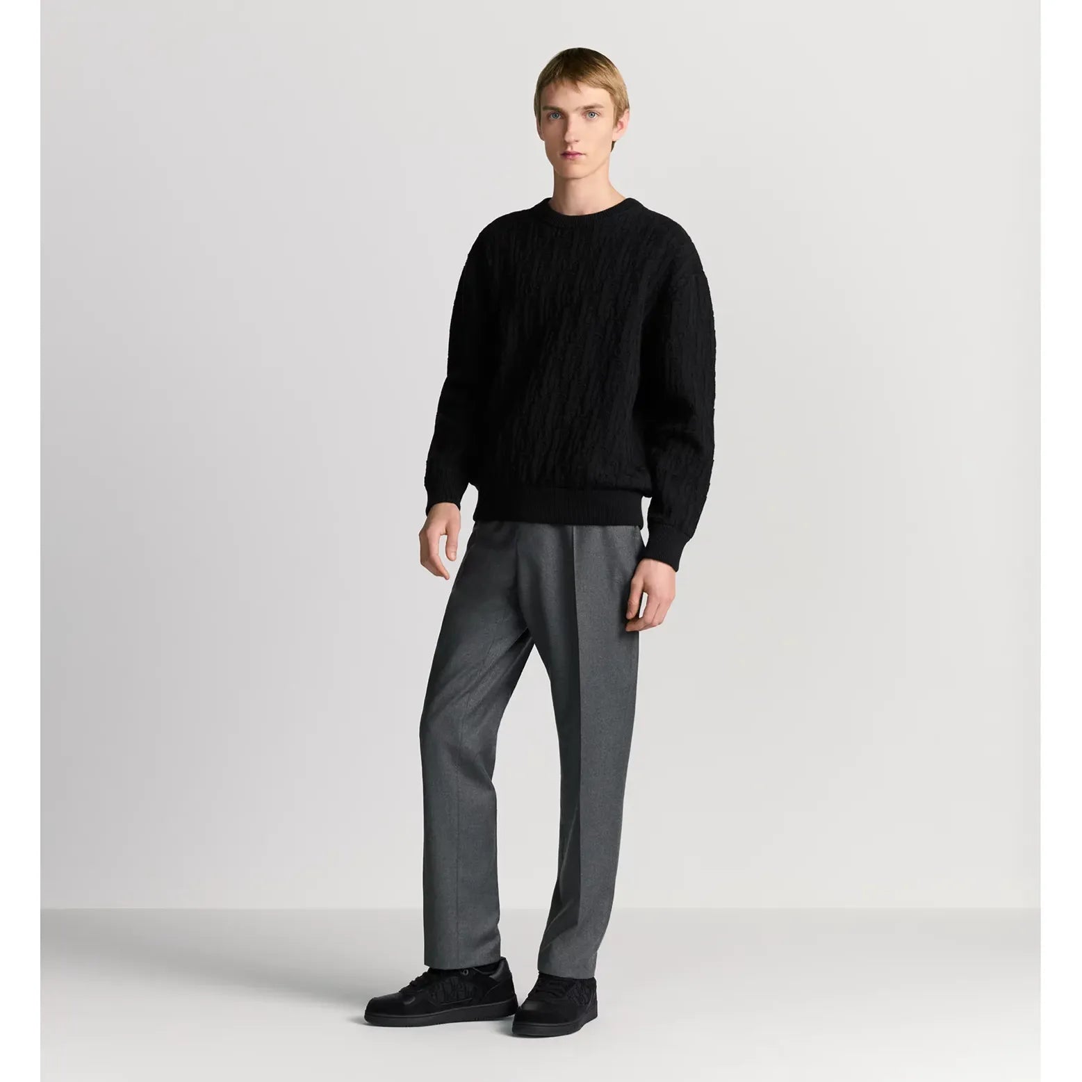 Pull Dior - Oblique Jacquard de coton mélangé - Noir