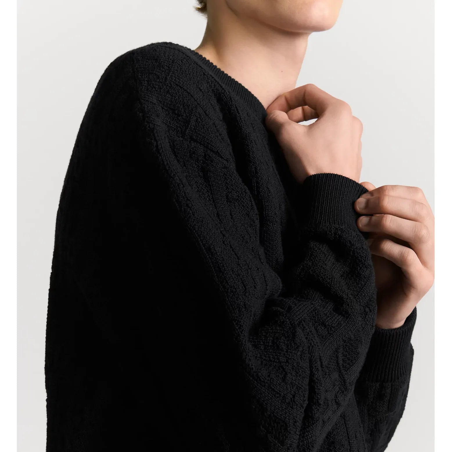 Pull Dior - Oblique Jacquard de coton mélangé - Noir