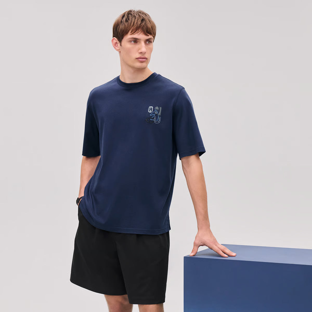 T-Shirt Hermes - "H Puzzle" - Bleu Marine