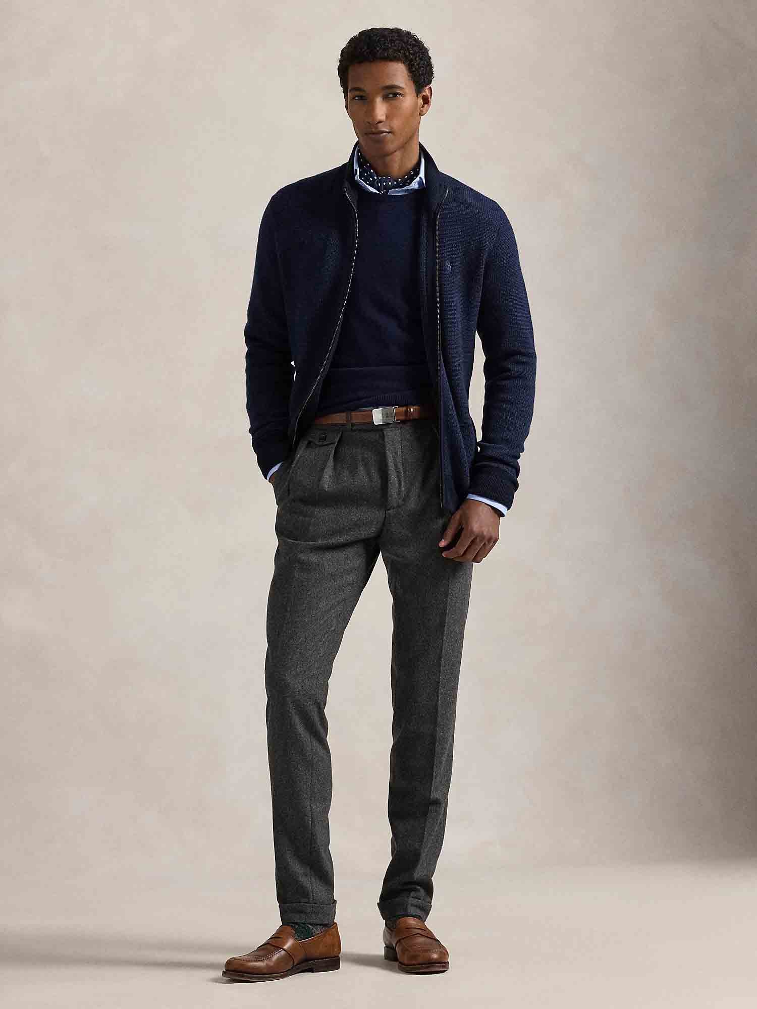 Polo Ralph Lauren - Textured Washable Wool Full-Zip Sweater