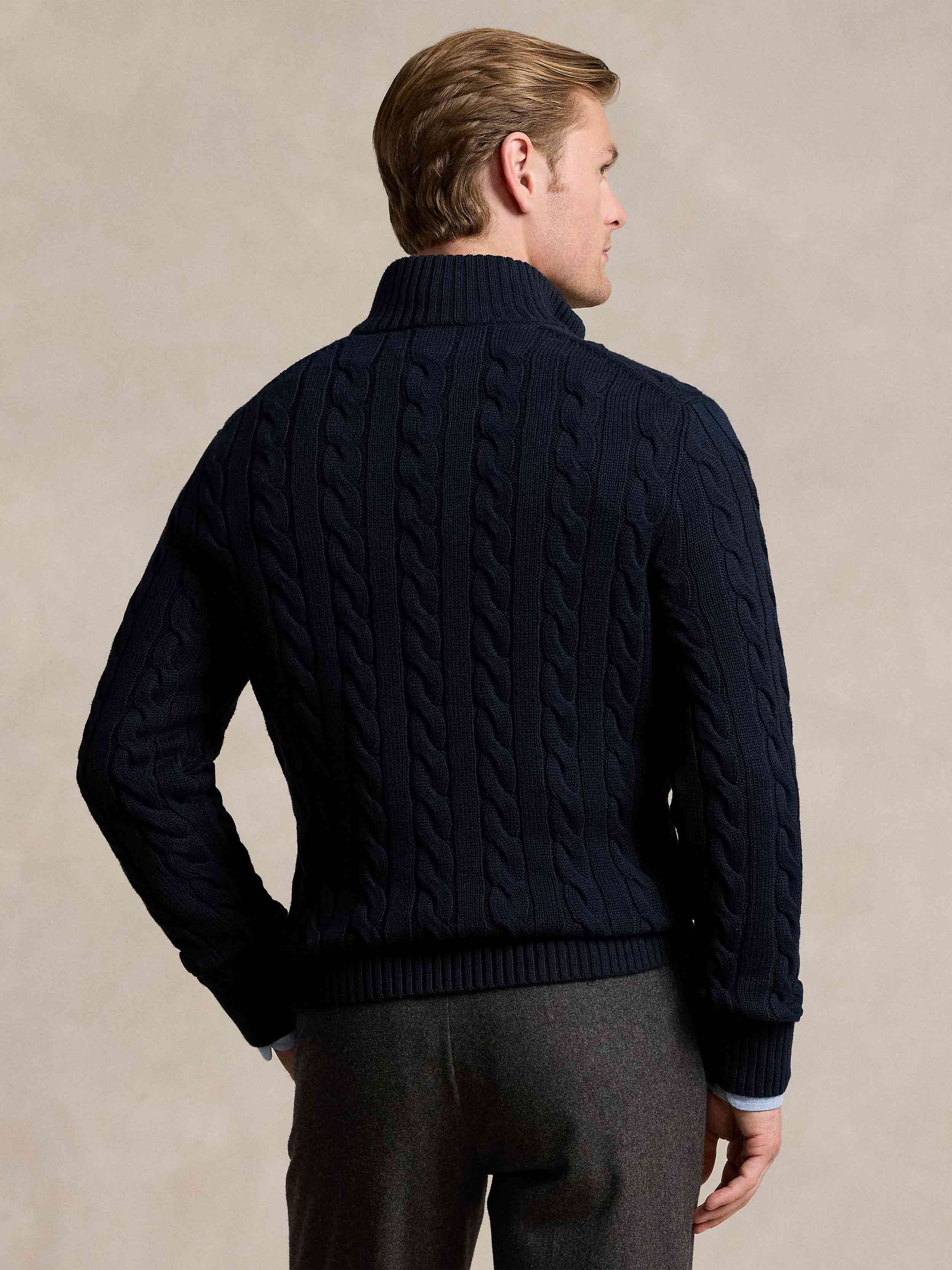 Polo Ralph Lauren - Men's Sweater With Zipper And Leather Detail