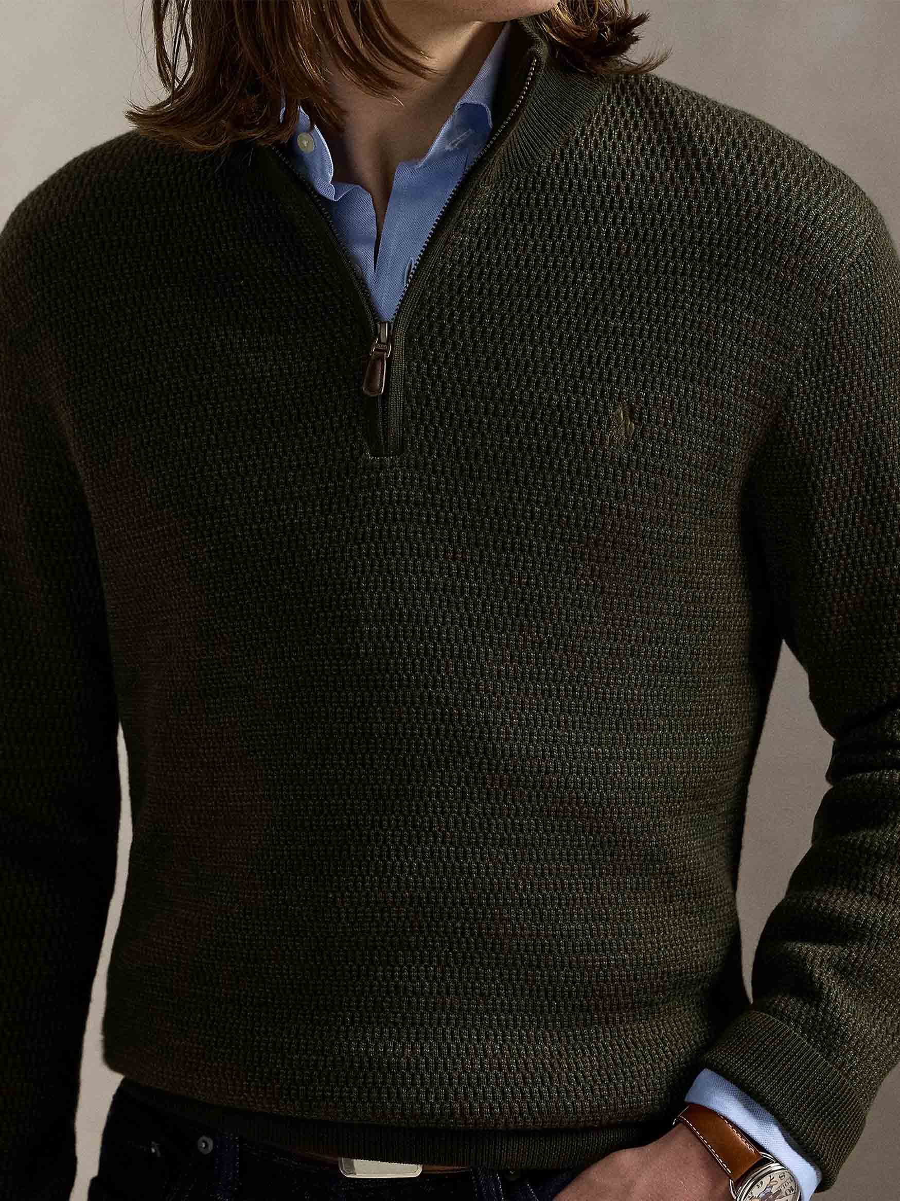 Polo Ralph Lauren - Men's Washable Wool Quarter-Zip Sweater