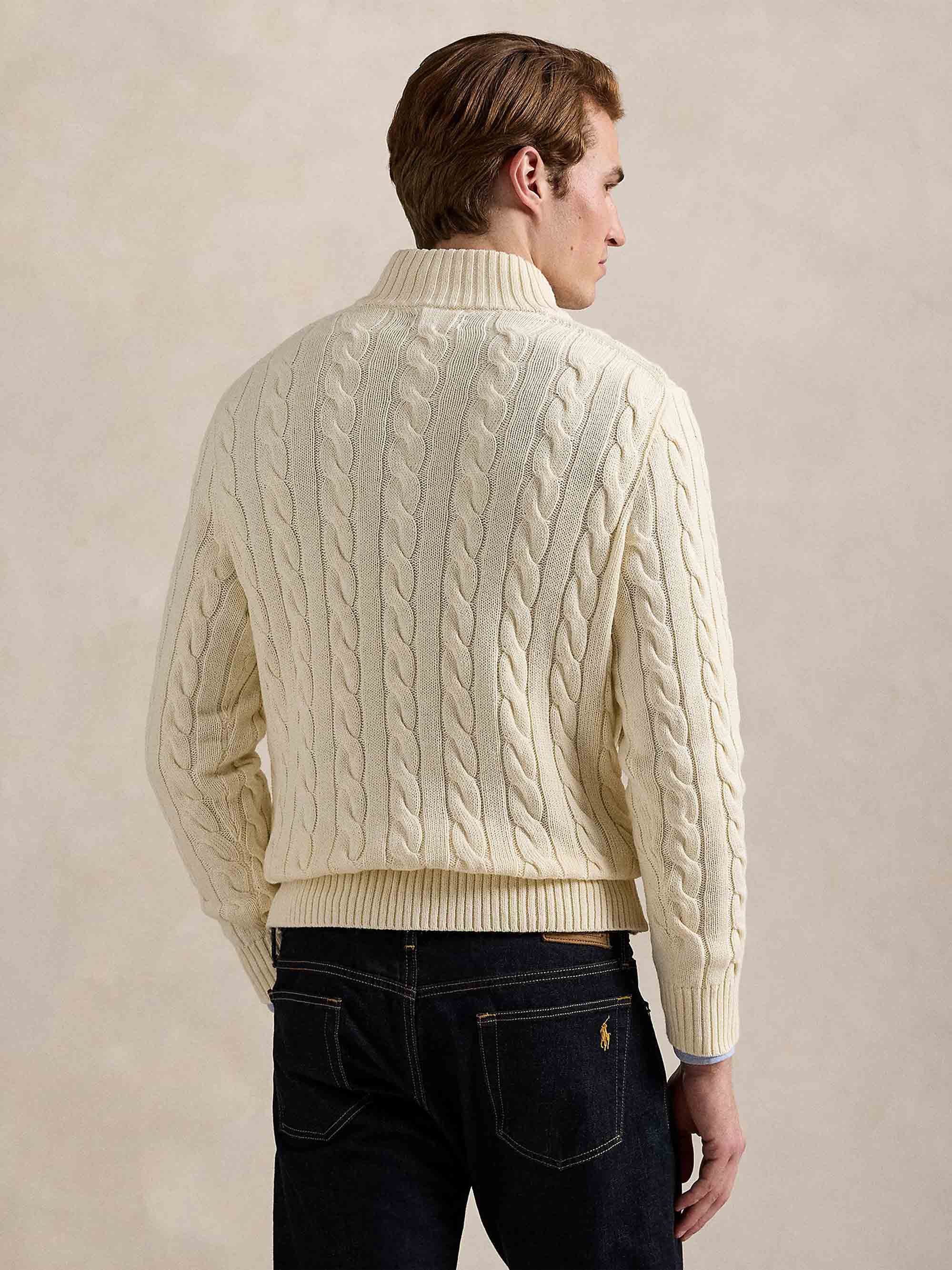 Polo Ralph Lauren - Men's Cable-Knit Cotton Quarter-Zip Sweater