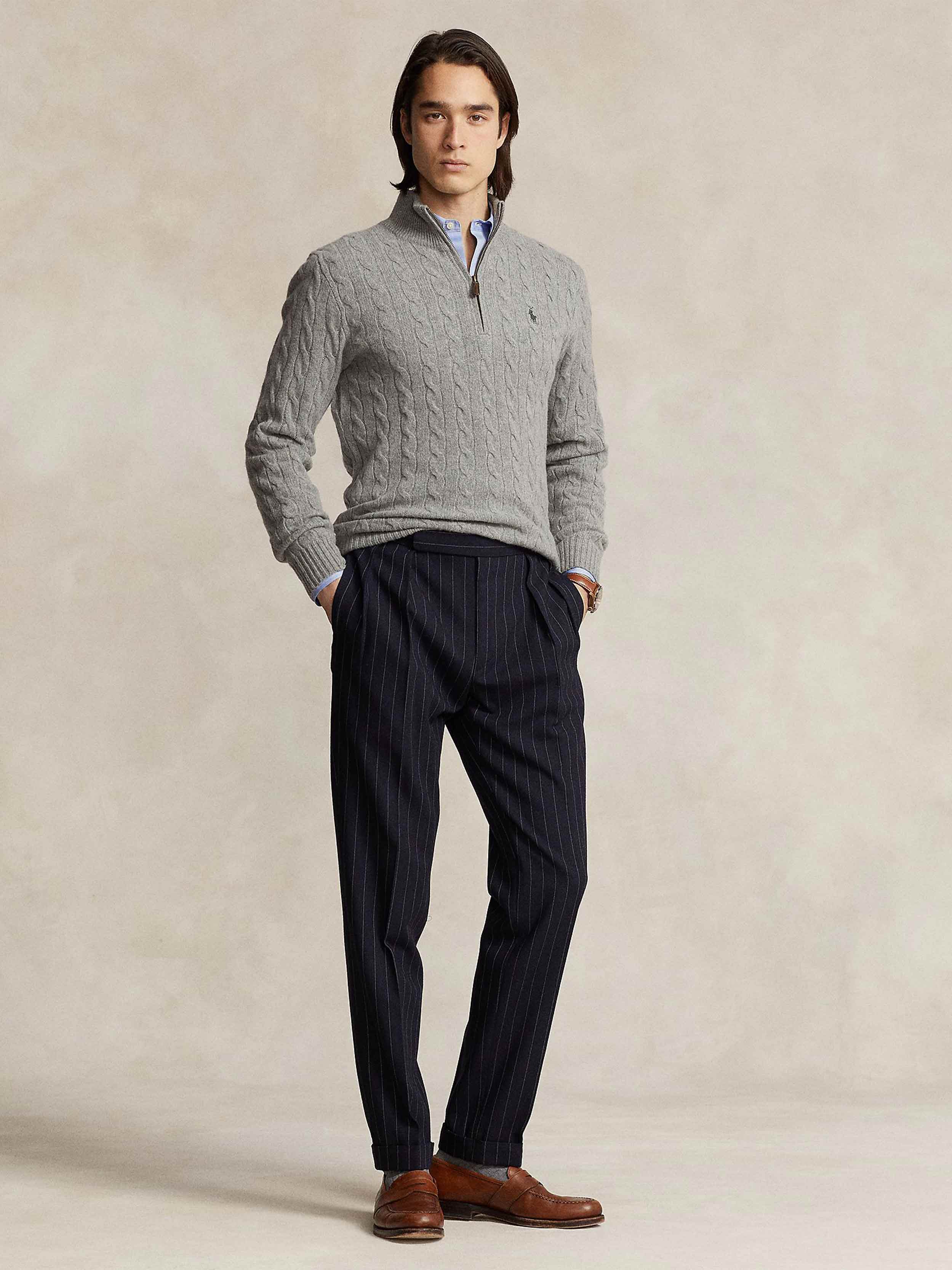 Polo Ralph Lauren - Men's Cable-Knit Wool-Cashmere Zip Sweater
