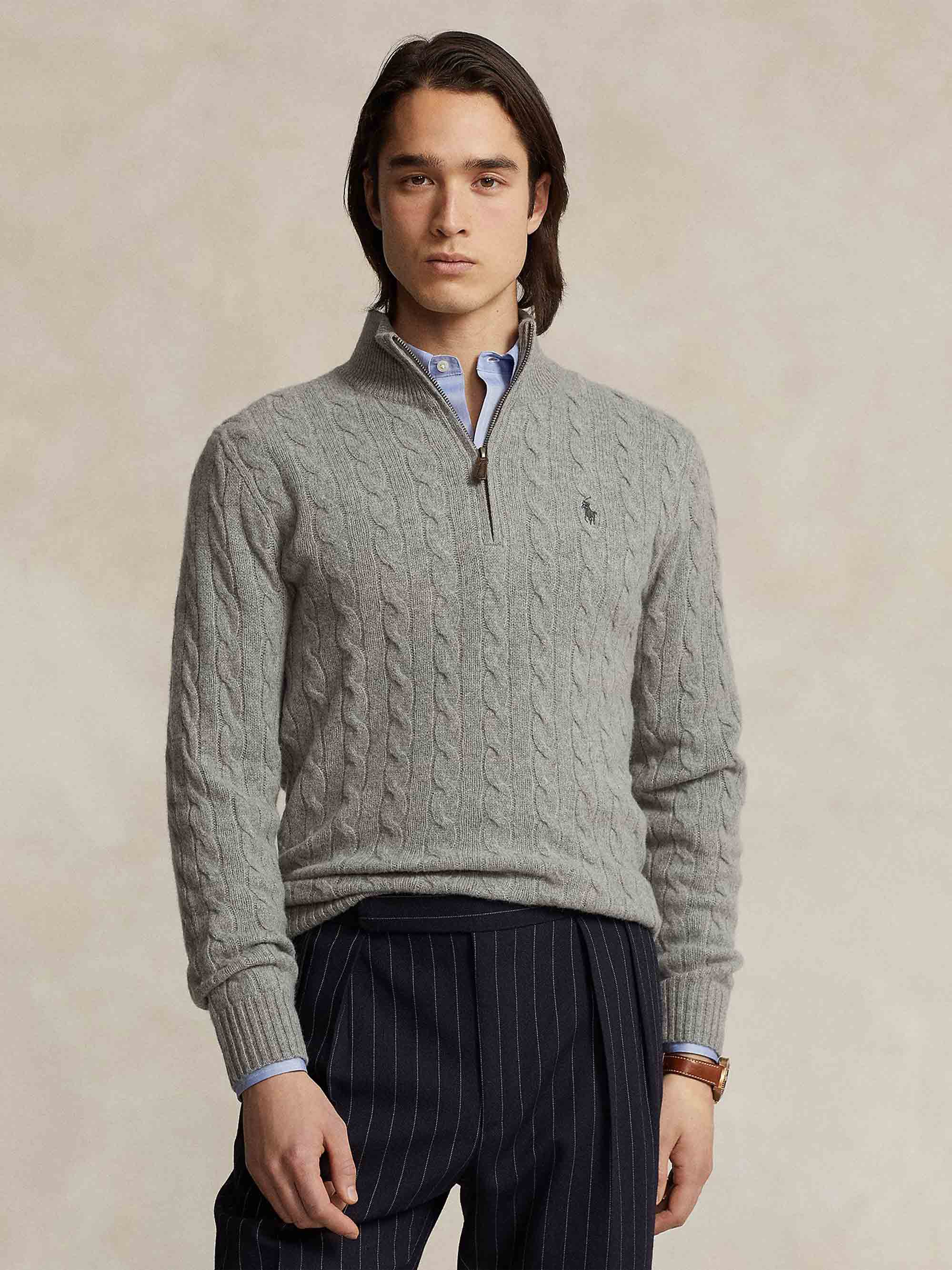 Polo Ralph Lauren - Men's Cable-Knit Wool-Cashmere Zip Sweater