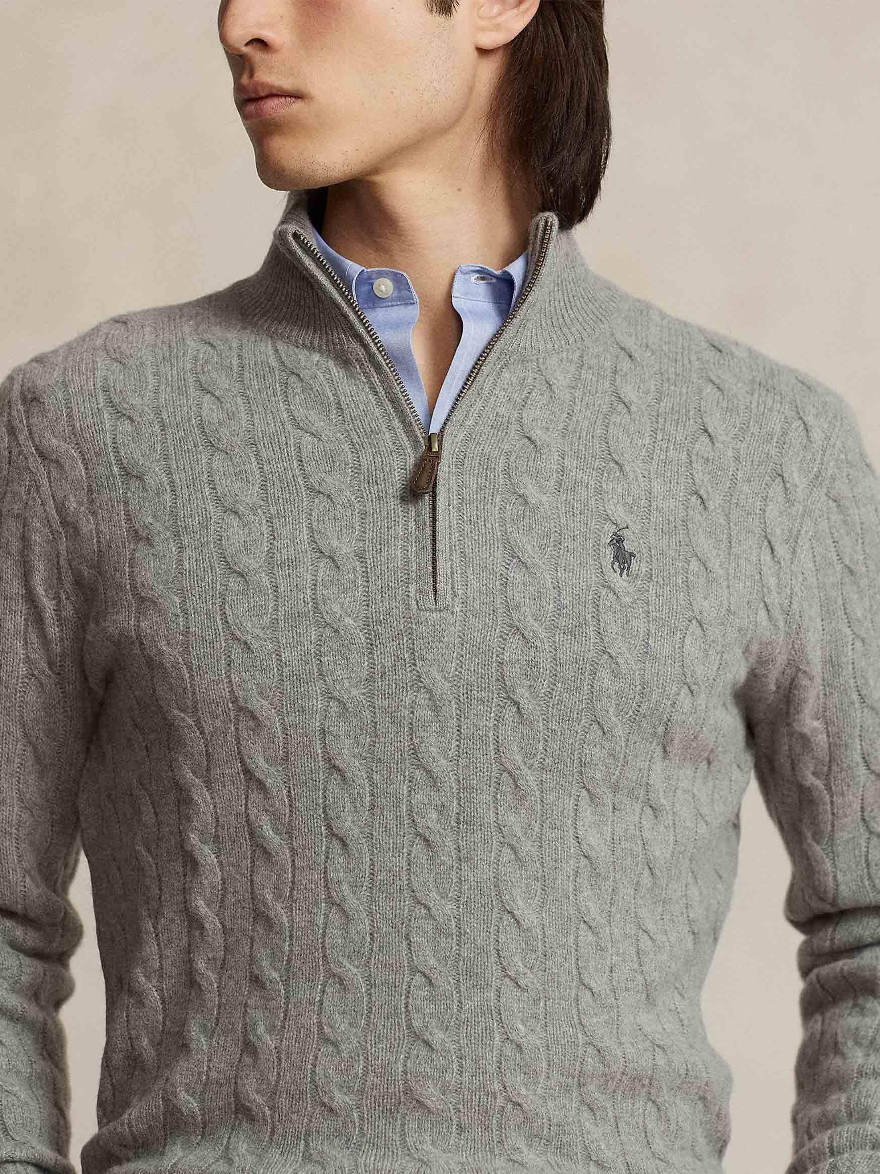 Polo Ralph Lauren - Men's Cable-Knit Wool-Cashmere Zip Sweater