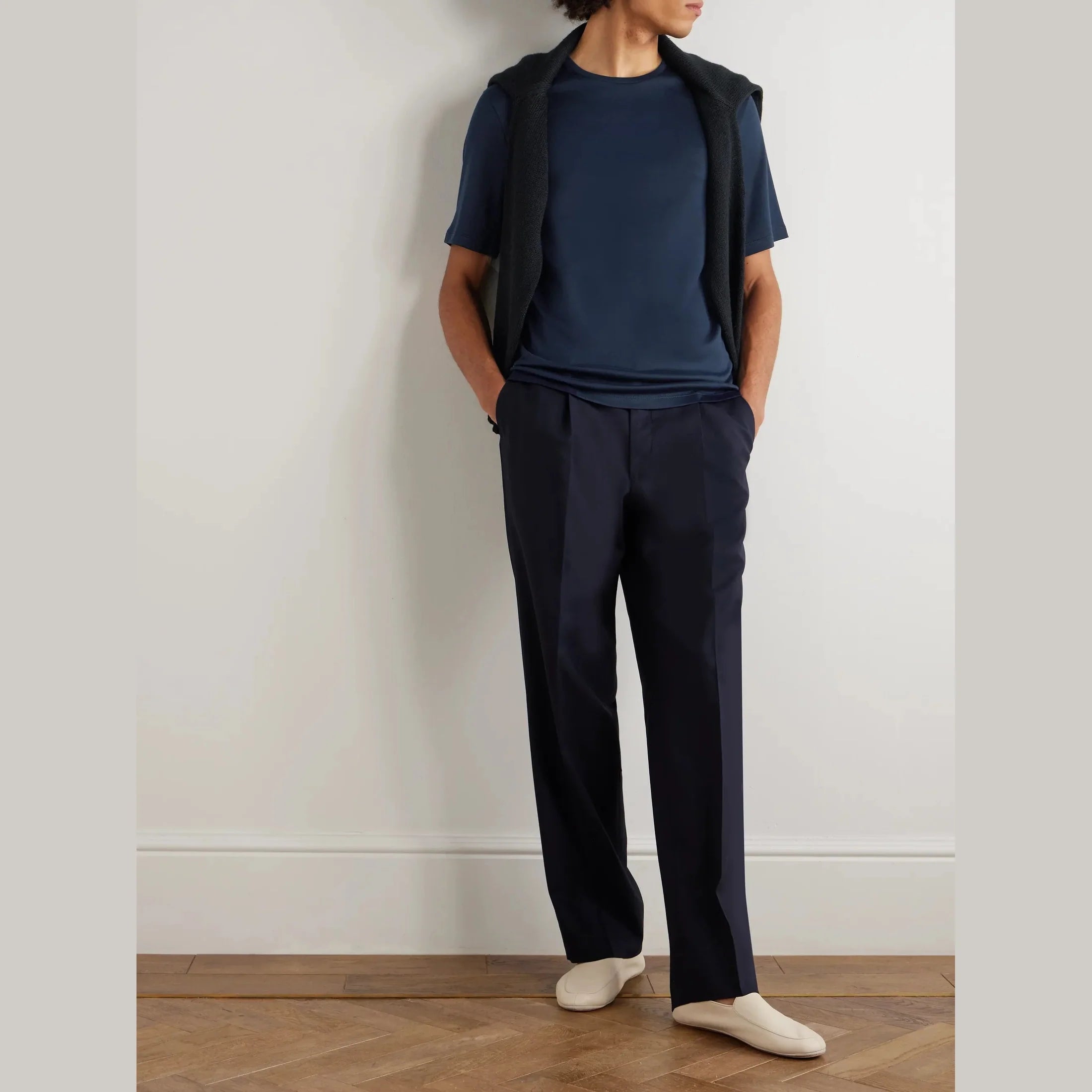 T-Shirt Loro Piana - Coton - Bleu Marine